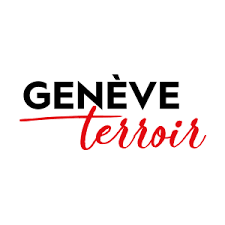 Black and Red Genève Terroir Logo. Home delivery services